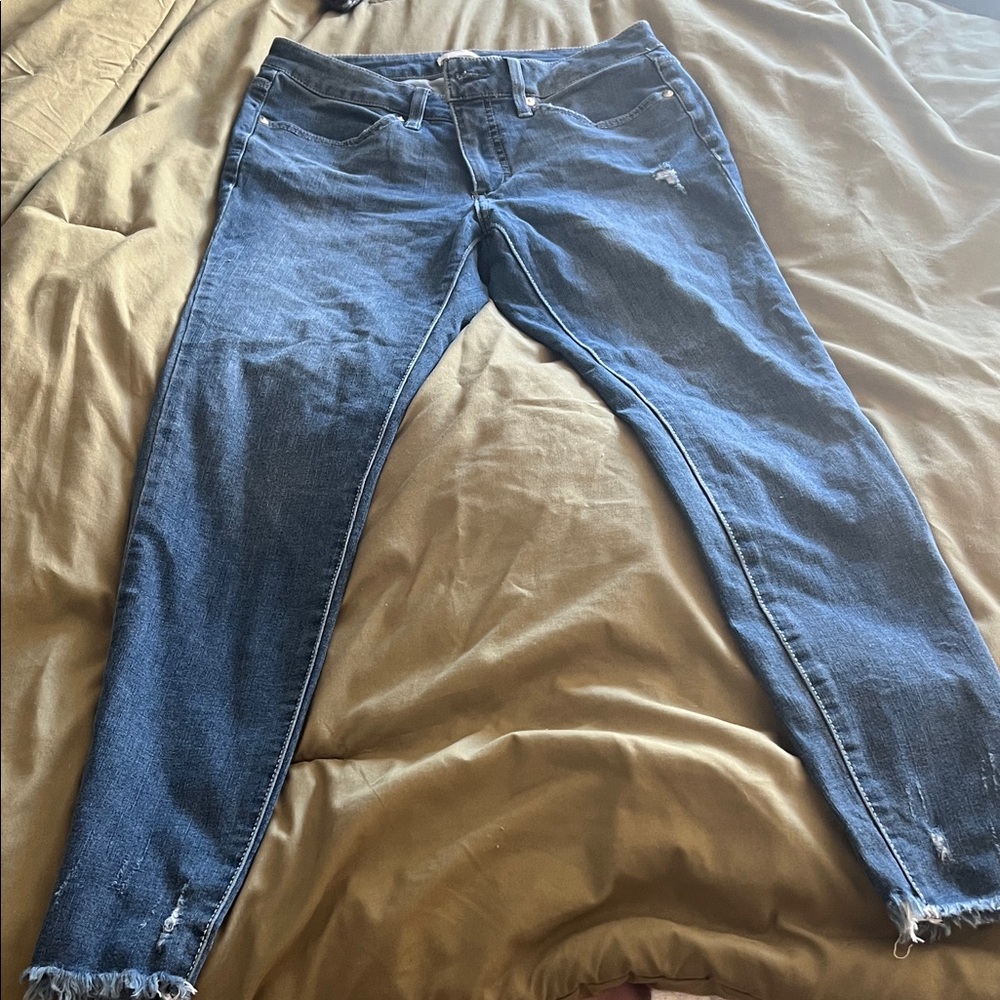LC Lauren Conrad Distressed Blue Skinny Jeans
